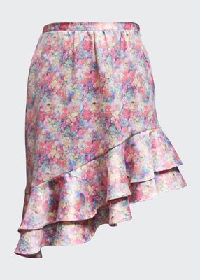 Girl's Asymmetrical Ruffle Skirt, Size 7-14