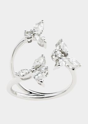 Round & Marquise-Cut Diamond Ring in 18k White Gold