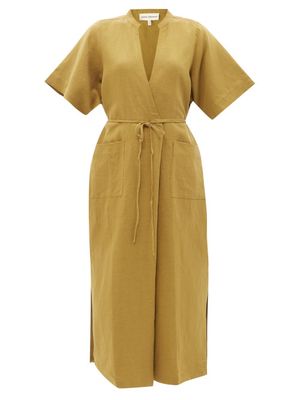 Mara Hoffman - Emira Patch-pocket Cambric Wrap Dress - Womens - Olive
