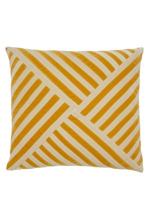 Christina Lundsteen - Lily Striped Cotton-velvet Cushion - Womens - Yellow