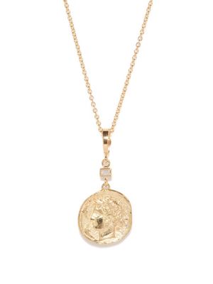 Azlee - Goddess Diamond & 18kt Gold Necklace - Womens - Yellow Gold