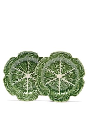 Bordallo Pinheiro - Set Of Two Cabbage Earthenware Charger Plates - Green