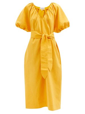 Mara Hoffman - Alora Belted Organic-cotton Midi Dress - Womens - Mustard