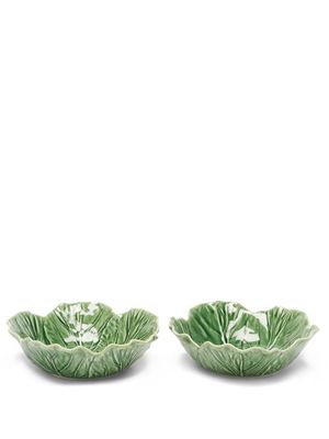 Bordallo Pinheiro - Set Of Two Cabbage Earthenware Bowls - Green