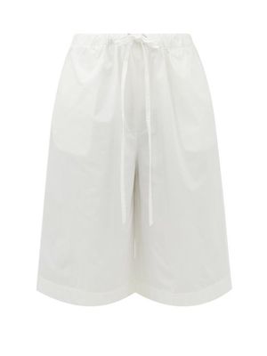 Khaite - Phina Cotton-poplin Cropped Trousers - Womens - White