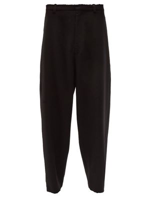 Balenciaga - Wool-barathea Wide-leg Trousers - Mens - Black