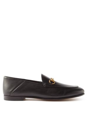 Gucci - Brixton Collapsible-heel Leather Loafers - Womens - Black