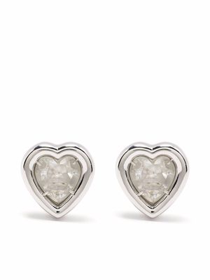 AMBUSH heart stone earrings - Silver