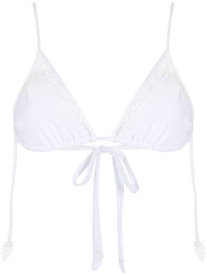 Martha Medeiros Raissa triangle bikini top - White