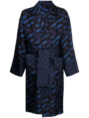 Versace Greca-pattern silk robe - Blue
