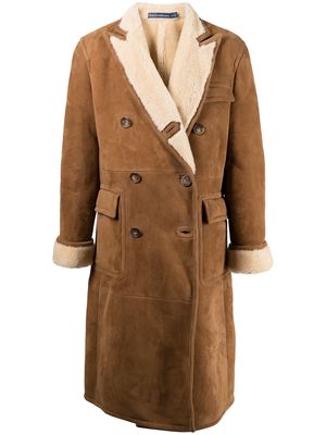 Polo Ralph Lauren double-breasted shearling coat - Brown