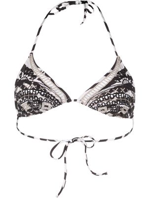 Ermanno Scervino embroidered triangle bikini top - White