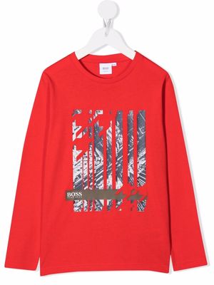 BOSS Kidswear graphic-print cotton T-shirt - Red