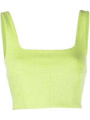 Victor Glemaud square-neck knitted top - Green