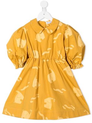 Rejina Pyo Nora elephant-print organic cotton dress - Yellow