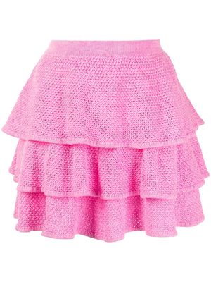 Victor Glemaud tiered knitted skirt - Pink