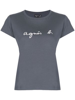 agnès b. logo-print cotton T-shirt - Grey