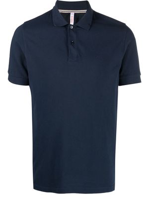 Sun 68 embroidered-logo cotton polo shirt - Blue