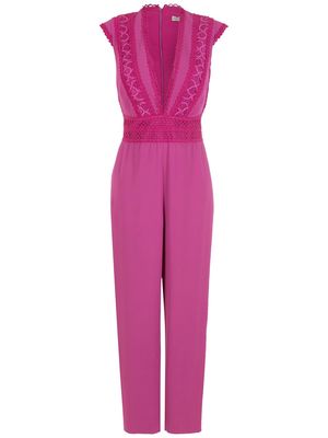 Martha Medeiros Nicole lace-detail jumpsuit - Pink