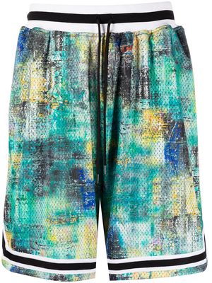 John Elliott Game painted-pattern shorts - Neutrals