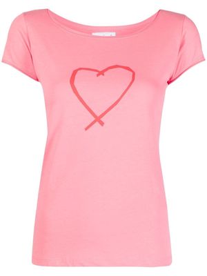 agnès b. heart-print cotton T-shirt - Pink