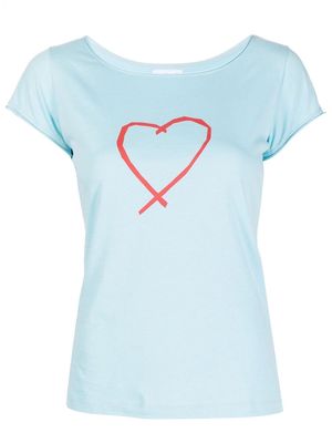 agnès b. heart-print cotton T-shirt - Blue