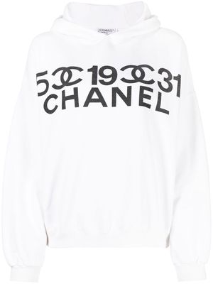 Chanel Pre-Owned 1990s CC logo-print hoodie - White