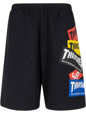 Supreme x Thrasher multi logo track shorts - Black
