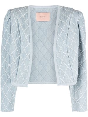 TWINSET embroidered-design cropped jacket - Blue