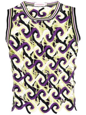 Charles Jeffrey Loverboy spiro crochet patterned vest - Multicolour