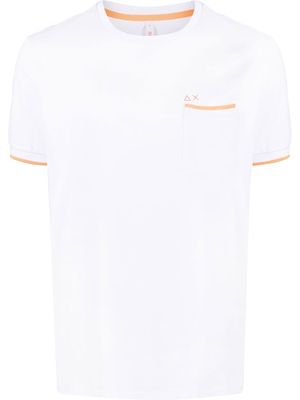 Sun 68 embroidered-logo pocket T-Shirt - White