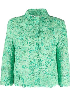Ermanno Scervino floral lace single-breasted jacket - Green