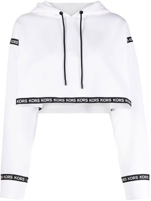 Michael Michael Kors logo-band cropped hoodie - White