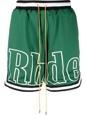 Rhude stripe-trim sport shorts - Green