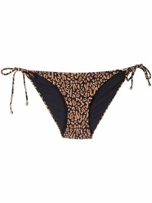 Nanushka animal-print tie-fastening bikini bottoms - Brown