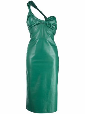 Manokhi Elsa ruched leather dress - Green
