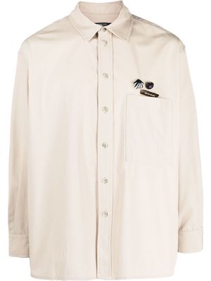 Song For The Mute badge-detail button-up shirt - Neutrals