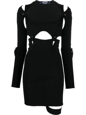 Jacquemus La Robe Mari crepe mini dress - Black
