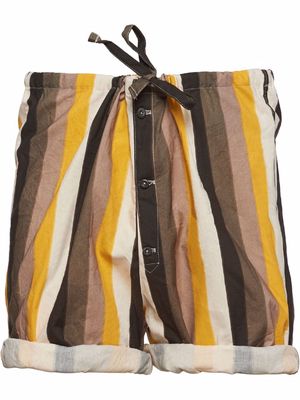 Prada drawstring striped Bermuda shorts - Brown