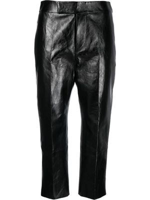 SAPIO leather cropped trousers - Black
