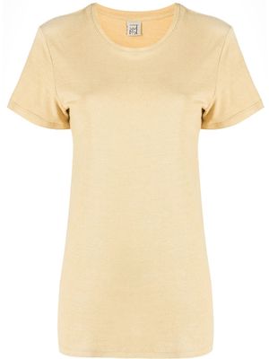 Baserange round neck short-sleeved silk top - Neutrals