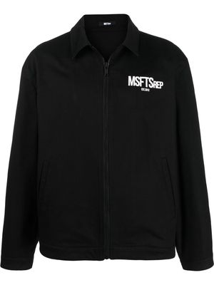 MSFTSrep logo-print zip-up jacket - Black
