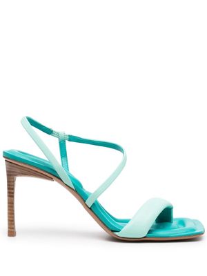 Jacquemus square-toe heeled sandals - Blue