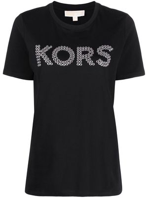 Michael Michael Kors eyelet-embellished logo T-shirt - Black