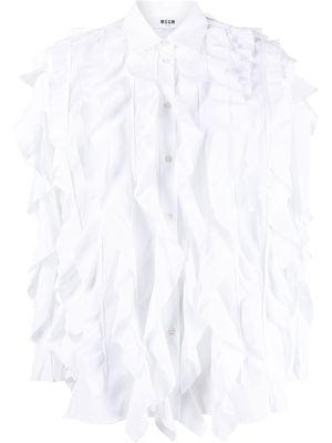 MSGM ruffled long-sleeve shirt - White