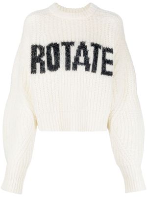 ROTATE intarsia-logo jumper - White