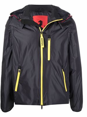 Ferrari multi-pocket zip-up hooded jacket - Black