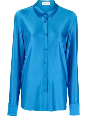 Alexandre Vauthier longline long-sleeve shirt - Blue