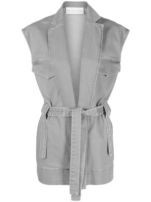 Fabiana Filippi tie-fastening sleeveless coat - Grey