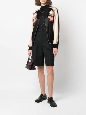 Junya Watanabe floral-embroidered bomber jacket - Black